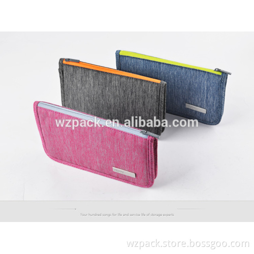 Hot Selling OEM RFID Snow Tafta Long Wallet Custom Jean Card Holder Travel Wallet Travel Ticket Wallets WZ-1010